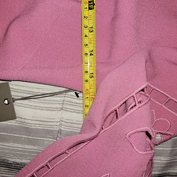 NWT Vince Camuto Pink Embroidered Puff Sleeve Shift Dress Size 0 - Picture 9 of 13